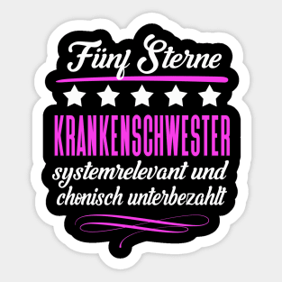 Fünf Sterne Krankenschwester Sticker